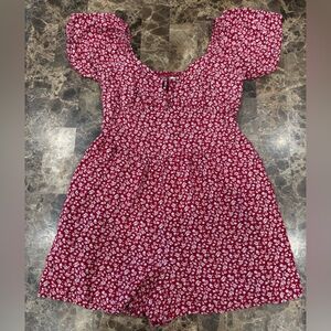 Hollister Floral Red Romper